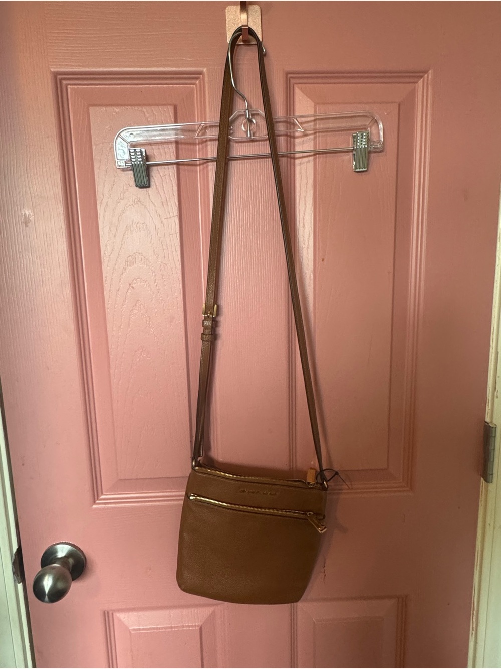 Michael Kors Brown Leather Crossbody Bag